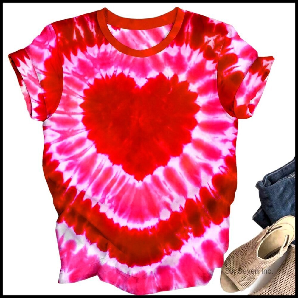 Tie Dye Peace Sign T-Shirt Hippie Style Vintage Retro Boho Casual Tee
